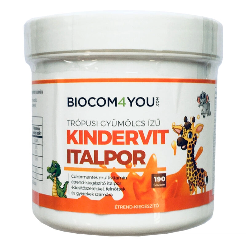 Biocom Kindervit - trópusi gyümölcs ízű italpor - 190g