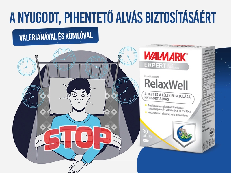 Küzdje le az alvászavarokat, az álmatlanságot a Walmark RelaxWell tablettával!