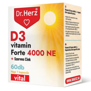 Dr. Herz D3-vitamin Forte 4000NE + Szerves Cink kapszula - 60db