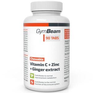 GymBeam C-vitamin+Cink+Gyömbérkivonat rágótabletta - 90db