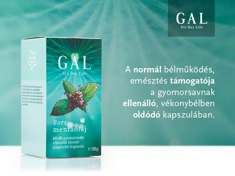 Emésztési problémák esetén segíthet a GAL borsmentaolaj kapszula!