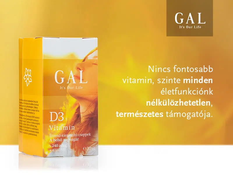 A D-vitamin hiány megelőzéséhez ajánljuk a GAL D3-vitamin cseppeket!